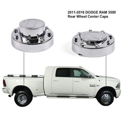 G-PLUS 4PCS 1-TON Dually Alcoa Alloy Wheel Center Caps Front & Rear Wheel Center Caps Compatible with Dodge Ram 3500 2011-2016