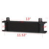 G-PLUS 10 Row 10AN Universal Aluminum Engine Transmission Oil Cooler Kit + Oil Filter Adaptor Kit Black