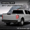 G-PLUS LED 3rd Third Brake Light w/Camera Tow Vision High Mount Fit Ford F250 F350 Super Duty 2017-2022 High Mount Stop Lamp, Red & Clear Lens Chrome Housing