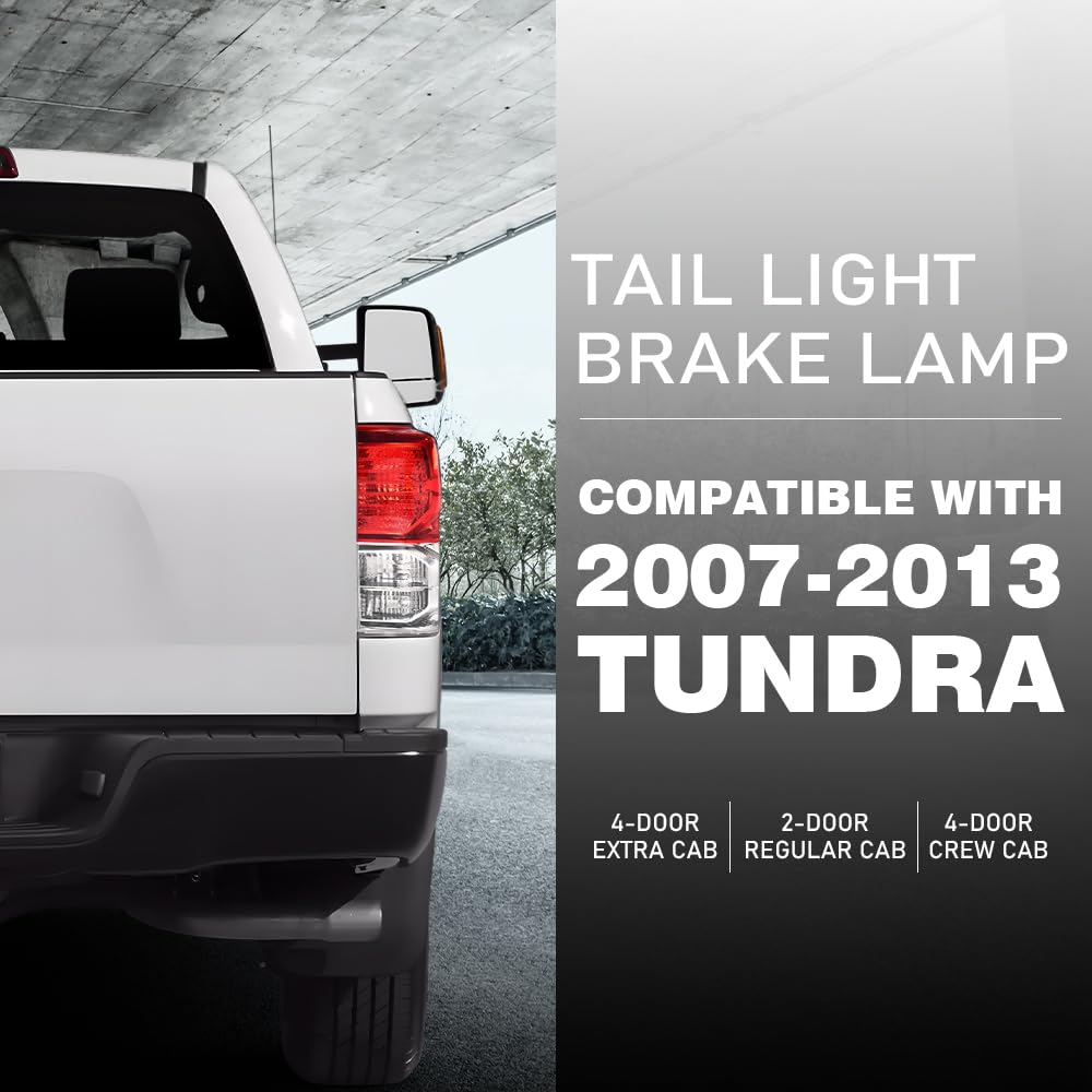 G-PLUS Tail Lights Brake Lamps w/o Bulbs Wiring Harness Left Right Fit Toyota Tundra 2007-2013(2-Door Regular Cab,4-Door Extra Cab,4-Door Crew Cab) TO2800183 TO2801183 Luces TraserasAssembly