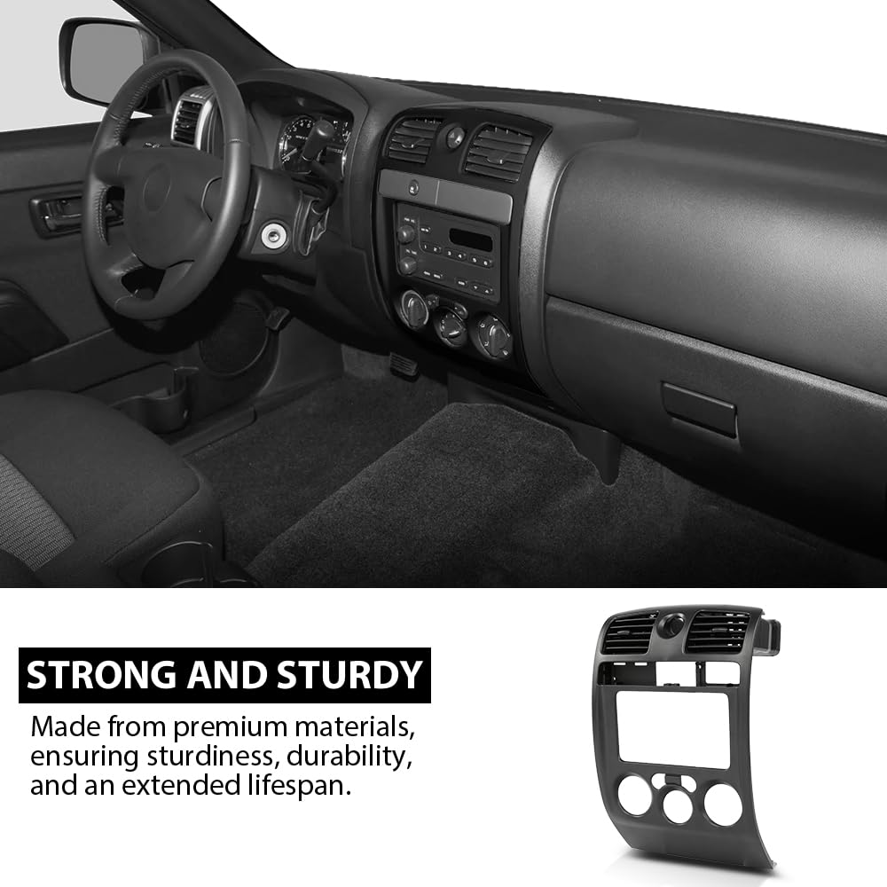 G-PLUS Radio Dash Bezel Trim Panel Compatible with Chevy Colorado GMC Canyon 2004-2012 Dash Cover Black