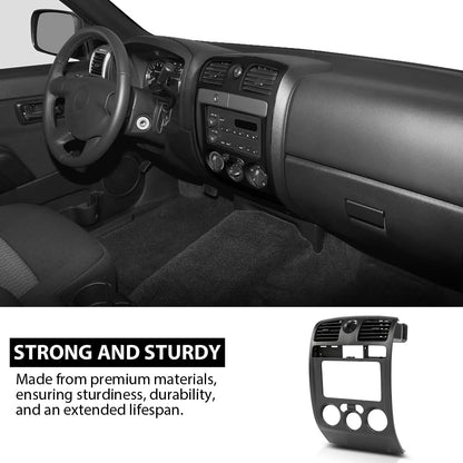 G-PLUS Radio Dash Bezel Trim Panel Compatible with Chevy Colorado GMC Canyon 2004-2012 Dash Cover Black