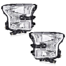 G-PLUS Headlights for Ford F150 2015-2017 Clear Lens Chrome Housing Clear Reflector