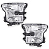 G-PLUS Headlights Compatible with Ford F150 2015-2017 Headlamps Pair Driver Passenger Side Clear Lens Chrome Housing Clear Reflector,faros delanteros