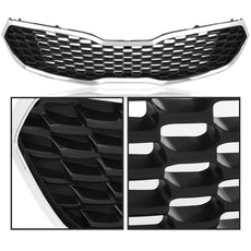 G-PLUS Front Bumper Grille Assembly Chrome Mesh for Kia Forte 2014-2016 Close-up View
