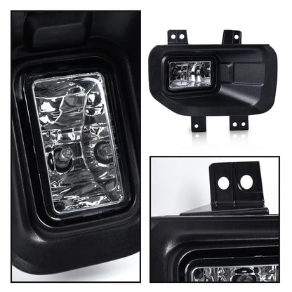 G-PLUS Front Bumper Fog Lights Assembly & Headlights w/o Bulbs Compatible with Ford F150 2015 2016 2017 (White Cover Black Frame White Reflector Headlights + Fog Lamps)