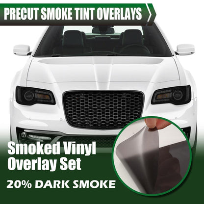 G-PLUS Front Headlight Side Precut Smoke Tint Compatible with 2011-2020 Chrysler 300 300C