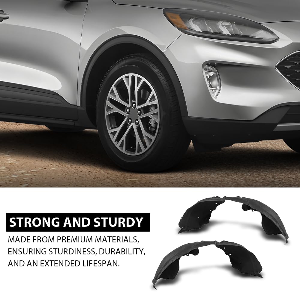 G-PLUS Pair Front Fender Liner Inner, Compatible with Ford Escape SE Sport Hybrid 2020/ Ford Escape 2020-2021, LH Driver & RH Passenger 2PCS, LJ6Z16102F, LJ6Z16103F