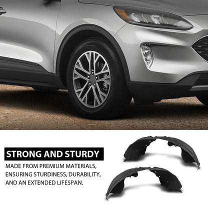 G-PLUS Pair Front Fender Liner Inner, Compatible with Ford Escape SE Sport Hybrid 2020/ Ford Escape 2020-2021, LH Driver & RH Passenger 2PCS, LJ6Z16102F, LJ6Z16103F