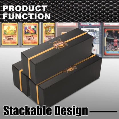 G-PLUS Graded Cards Holder Container Graded Card Storage Box Holds 50-55 Black Graded Card Box Graded Sports Card Storage Box