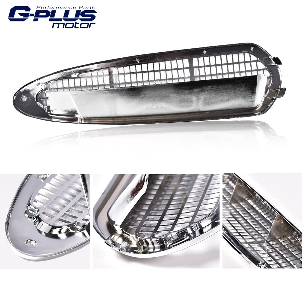 G-PLUS Chrome Hood Grille Grill Air Intake Vent Cover Compatible with 2002-2018 Freightliner M2 100 106 112 Replacement for 17-14809-005, 17-14809-000