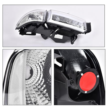 G-PLUS LED Light Strip Headlights w/o Bulbs Fit Dodge Ram 1500 1994-2001/Dodge Ram 2500 3500 1994-2002 w/o Bulbs Clear Lens Chrome Housing Clear Reflector Bumper Headlamps,faros delanteros Assembly