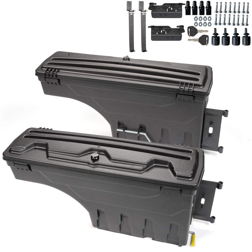 G-PLUS Pair Lockable Toolbox Storage Box Case Compatible For Dodge 2002-2018 Ram 1500 2500 3500 Truck Bed Storage Box