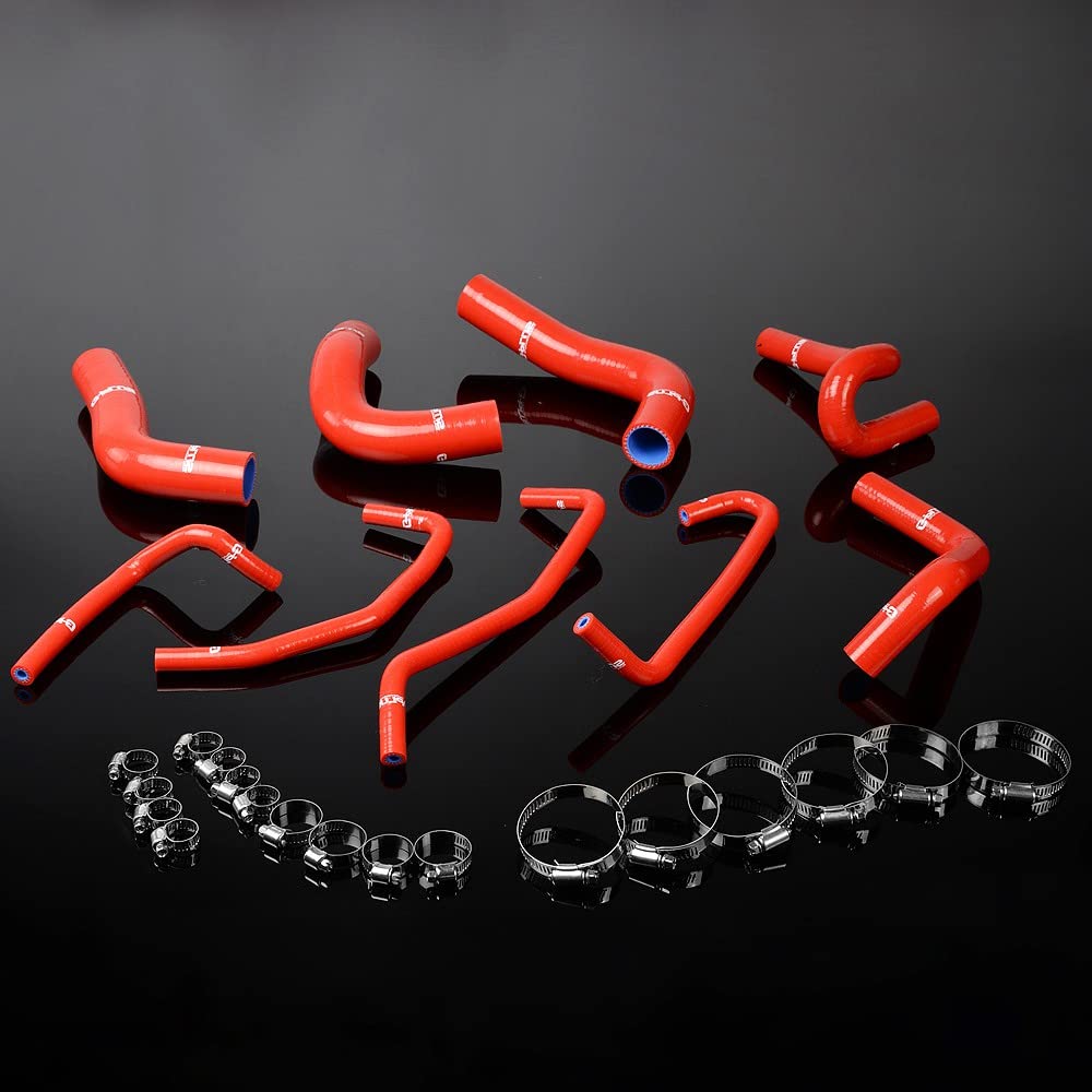 G-PLUS Silicone Radiator Coolant Hose Kit Clamps Compatible With Mazda Miata MX5 1.8L 1994-1997, Red