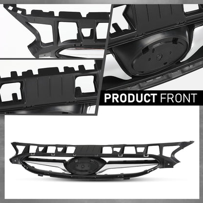 G-PLUS Front Bumper Upper Grille Grill Black Compatible with Hyundai Accent Sedan & Hatchback 2012-2014 Replacement for 863511R000, HY1200161