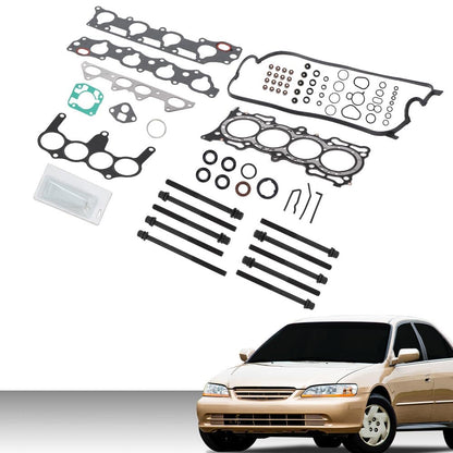 G-PLUS Head Gasket Set Bolts F23A7 Compatible with Acura CL 2.3L 1998-1999/Fit Honda Accord 2.3L 1998-2002/Fit Isuzu Oasis 2.3L 1998-1999/Fit Honda Odyssey 2.3L 1998 HS26155PT ES71329