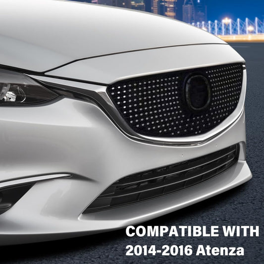 G-PLUS Front Bumper Upper Grille Compatible with Mazda 6 Atenza 2014-2016 Mesh Hood Grill ABS Black