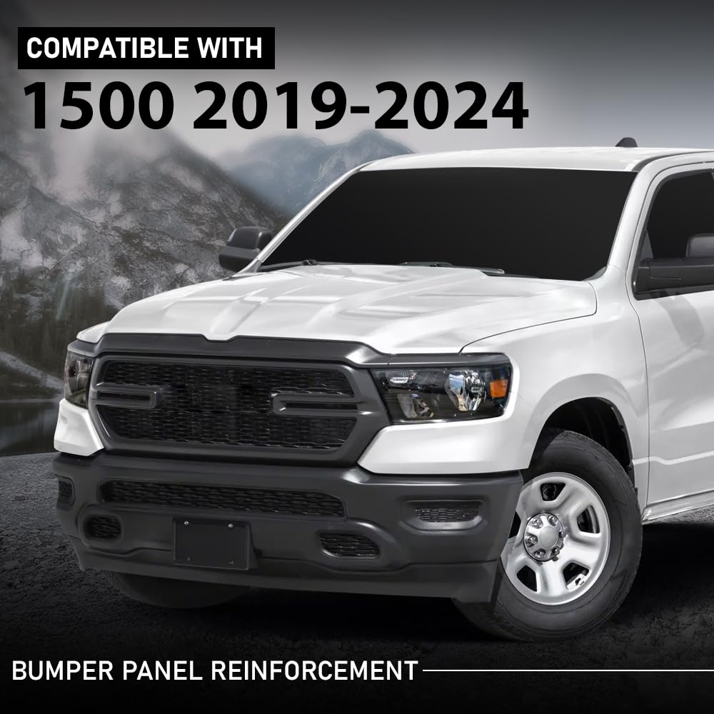 G-PLUS Bumper Panel Reinforcement Compatible with Dodge Ram 1500 2019 2020 2021 2022 2023 2024 Black 68313531AA Black