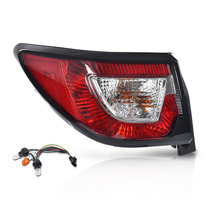 G-PLUS Tail Light w/Bulbs, Compatible with Chevy Traverse 2013-2017 Left Driver Side Outer 84266019, 23301756, GM2804112 Clear Lens Luces Traseras Rear Brake Lamps Assembly Faros Traseros