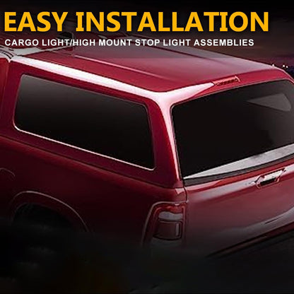 G-PLUS Red Lens LED 3rd Brake Light Fit Leer, ARE, Century, Jason and Astro LED Recessed 3rd Third Brake Light Lamp AT-LED-36R Chrome Housing