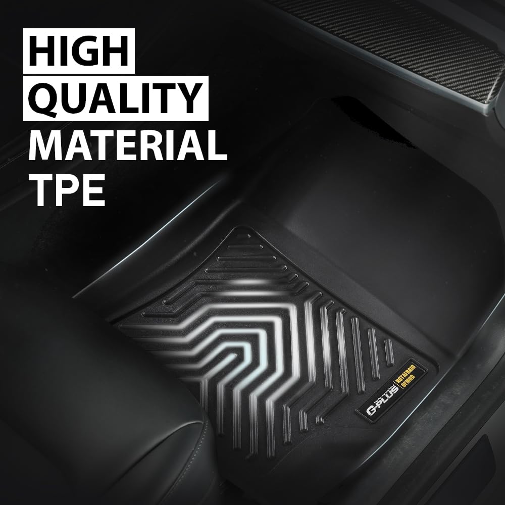 G-PLUS Floor Mats Compatible with Toyota Corolla Sedan 2020-2024 1st & 2nd Row Liner All Weather Full Cover Protection TPE Floor Cargo Liners Black