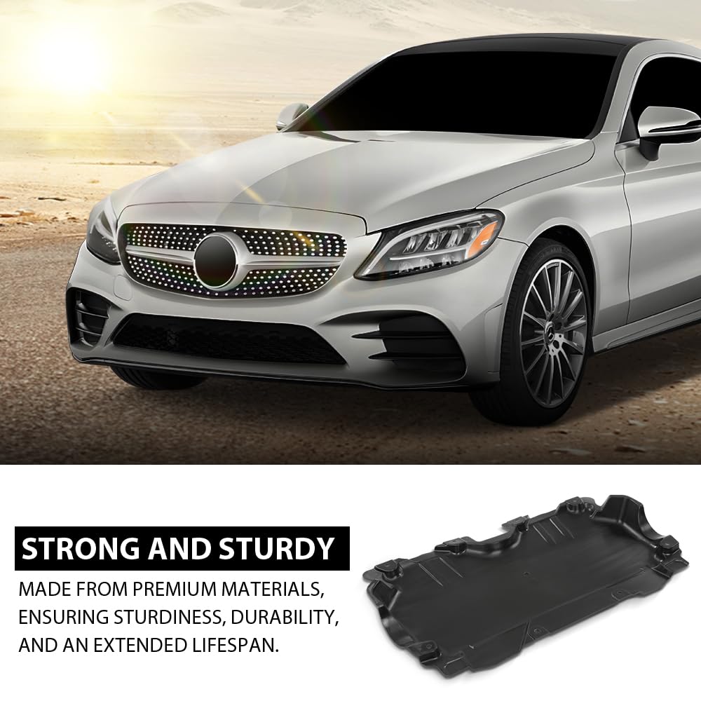 G-PLUS Engine Splash Shield Rear Lower Compatible with Benz C300 2015-2022,Fit Benz C63 AMG 2015-2021 2055240230, MB1228186