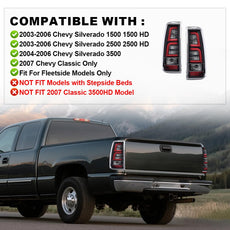 G-PLUS Tail Lights for Chevy Silverado 1500 2003-2006 Red Clear Black Pair Front View