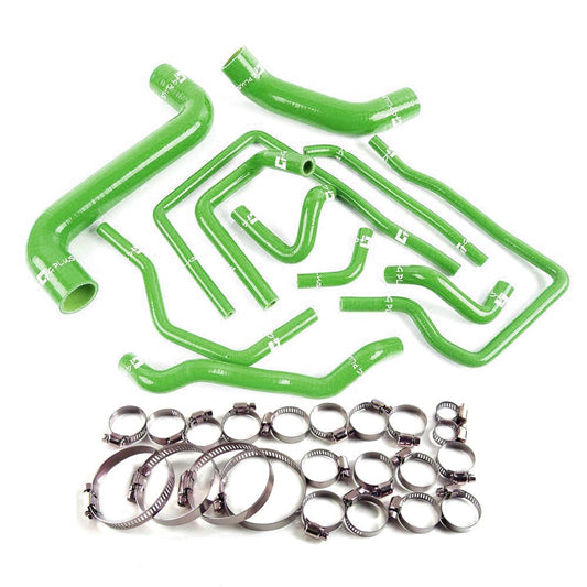 G-PLUS Silicone Radiator Coolant Hose Kit Clamps Compatible With 2002-2007 Subaru Impreza WRX/STi GDA/GDB EJ207 (Green 11 PCS)