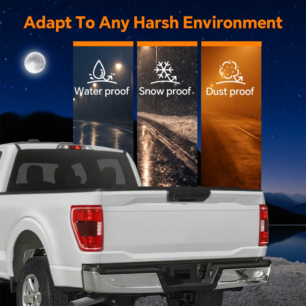 G-PLUS LED Tail Light Rear Brake Lamp Left Compatible with Ford F150 XLT 2021-2023 w/Blind Spot Fit for w/Factory Incandescent Model Red Lens Luces TraserasAssembly
