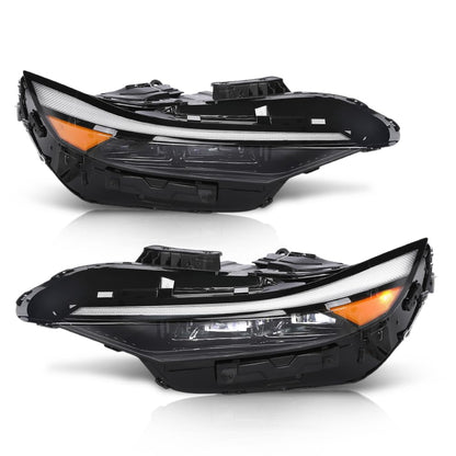 G-PLUS LED Headlight Assembly Left and Right Side Compatible with Hyundai Elantra 2024-2025 92102-AA740 2PCS Black