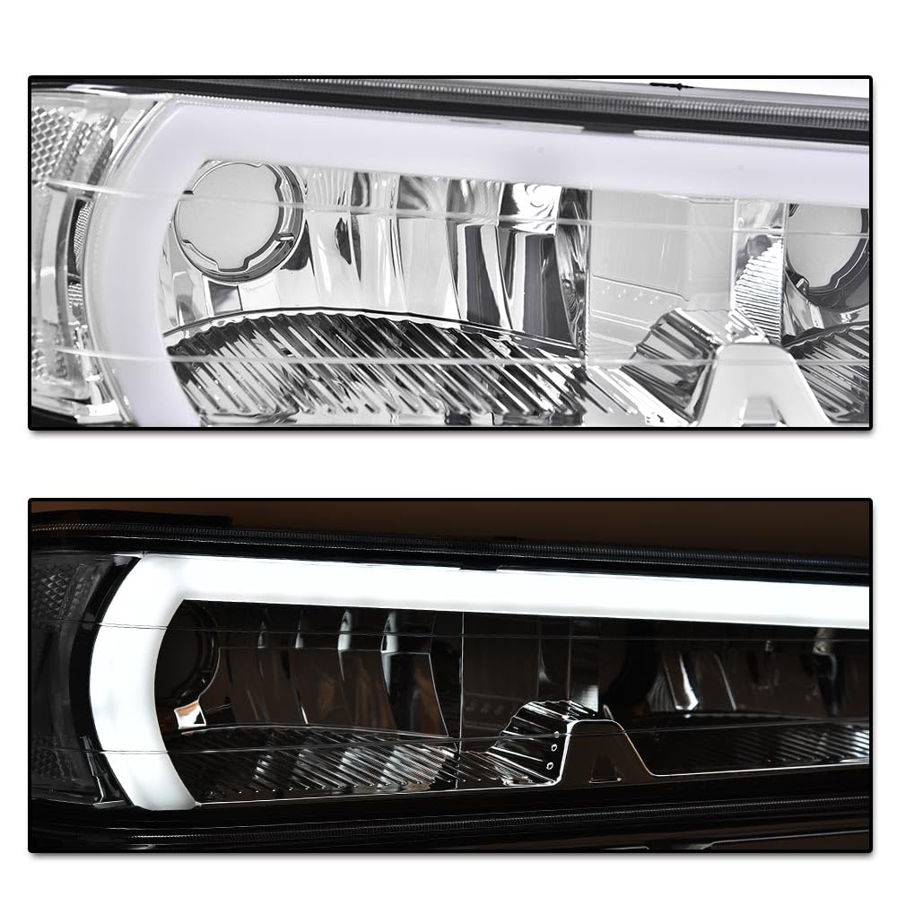 G-PLUS LED Headlights Compatible with Chevy Colorado/GMC Canyon 2004-2012,Fit Isuzu i-280 i-350 2006,Fit Isuzu i-290 i-370 2007-2008 Headlamps Clear Lens Chrome Housing Clear Reflector