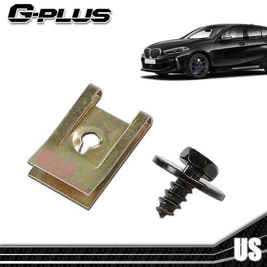 G-PLUS Metal automobile screw body fender bumper retainer U-nut clip gasket fastener 40Pcs Compatible with BMW 1er - E81 - E82 - E87 - E88 - F20