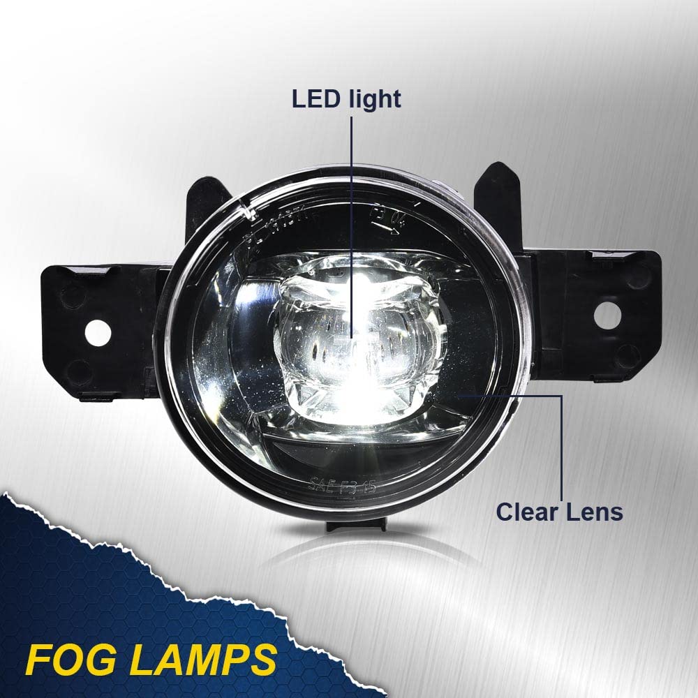 G-PLUS Fog Lights Assembly Replacement for 2019 2020 Nissan Altima 4-Door Sedan S SL SR SV Front Bumper Fog Lights w/Bulb Clear Lens LED Fog Lamps (Pair)