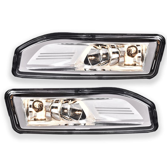 G-PLUS Fog Lights Assembly Replacement for 2017 2018 2019 Nissan Rogue/Kicks/Leaf/Versa Note S SL SR SV 4-Door Sedan OEM Clear Lens LED Fog Lamp,A Pair(Left+Right)