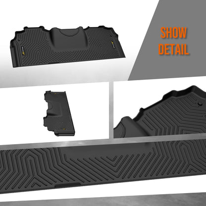 G-PLUS TPE Floor Mats Fit Dodge Ram 2500 3500 Mega Cab 2019-2024 2nd Row Truck Accessories Cargo Liners All Weather Protection 1x Alfombras para Carro Black
