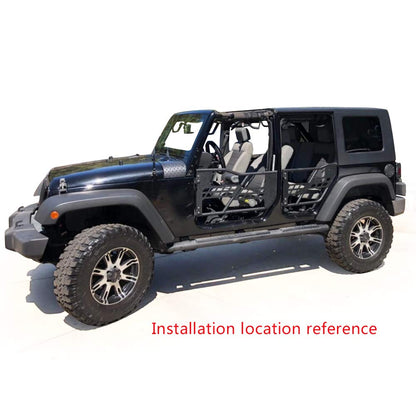 G-PLUS Steel Black Tubular Doors Compatible with Jeep Wrangler JK Unlimited 4 Doors 2007-2018 Front & Rear Tube Doors Without Mirror