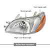 G-PLUS Headlights Assembly Front Headlamps Pair, Compatible with Toyota Echo 2000-2002, LH & RH 2PCS, Clear Lens Chrome Housing Amber Reflector, 8115052190, 8111052190,faros delanteros