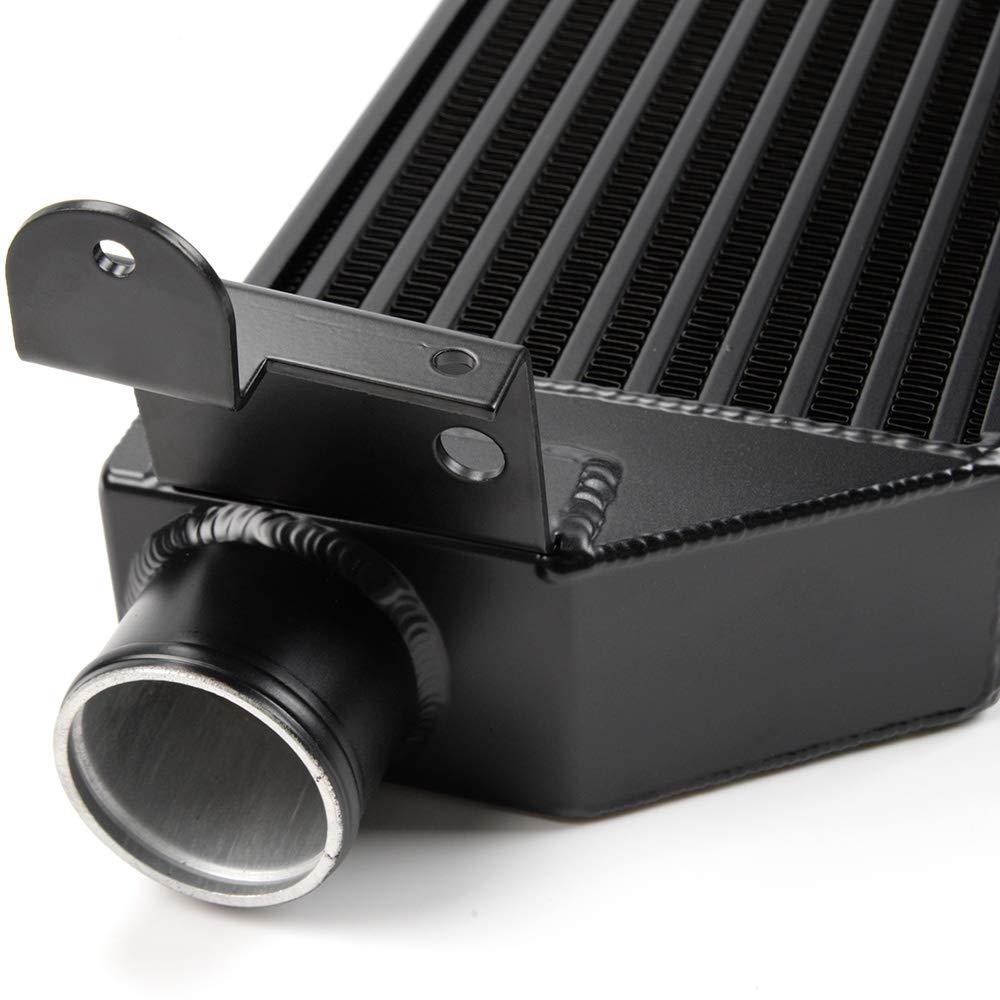 Twin Intercooler + Blue Hose Kit Black Compatible With VW VOLKSWAGEN Golf R GTI MK7 Upgrade