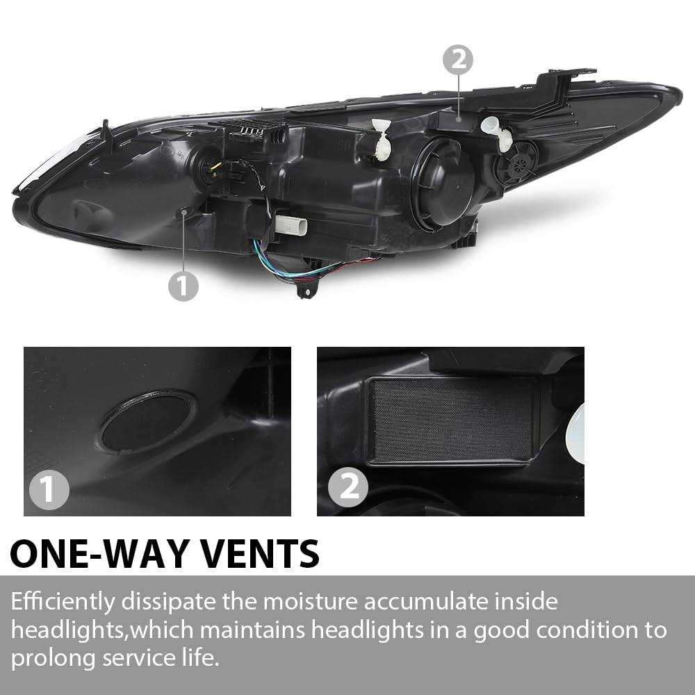 G-PLUS LED DRL Headlights Assembly w/Bulbs Driver and Passenger Compatible with Chevy Cruze 2016-2019 42680785 42680786 84106695 84156516 Bumper Headlamps,faros delanteros