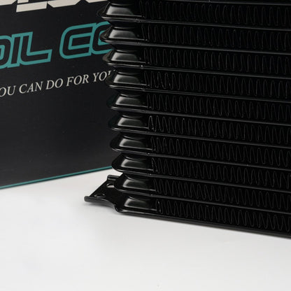G-PLUS AN10-10AN Universal Engine Aluminum Transmission Racing Oil Cooler (Black, 15 Row Japanese-Style)