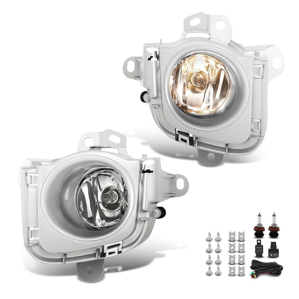 G-PLUS Pair Fog Lights Front Bumper Lamps with Bulbs+Wiring Compatible with Toyota Prius 2010 2011 SC2592100, TO2592123, SC2593100, TO2593123 White