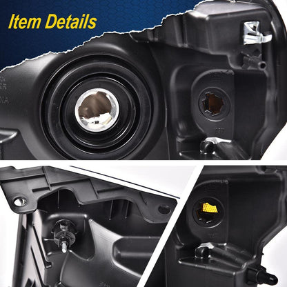 G-PLUS Headlights Assembly, Compatible with 2009 2010 2011 2012 2013 F150(NOT Fit LED Style,Only Fit without LED Style) Bumper Headlamp Clear lens Black Housing Amber Reflector