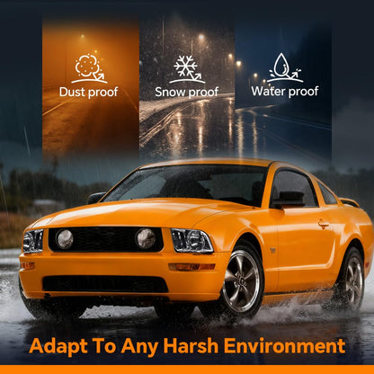 G-PLUS Headlights Compatible with Ford Mustang 2005-2009 Factory Halogen Headlamps Pair Clear Lens Chrome Housing Amber Reflector,faros delanteros