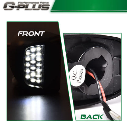 G-PLUS LED License Plate Light Compatible With 99-13 GMC Sierra 1500 2500HD 3500HD,Tag Lamp A Pair Replacement (Clear Lens)