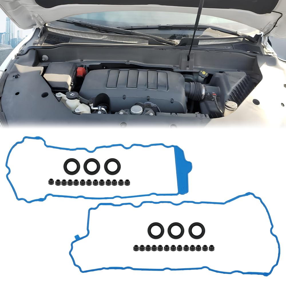 G-PLUS Valve Cover Gasket Set Blue VS50808R VS50502 Fit Cadillac CTS 2008-2015/Chevy Equinox 2010-2016/Buick Lacrosse 2010-2016/Cadillac SRX 2010-2016/GMC Terrain 2010-2016