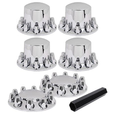 G-PLUS Wheel Hub Covers 6PCS for Semi Truck 20 22.5 24.5 Inch Wheels Chrome Product Image