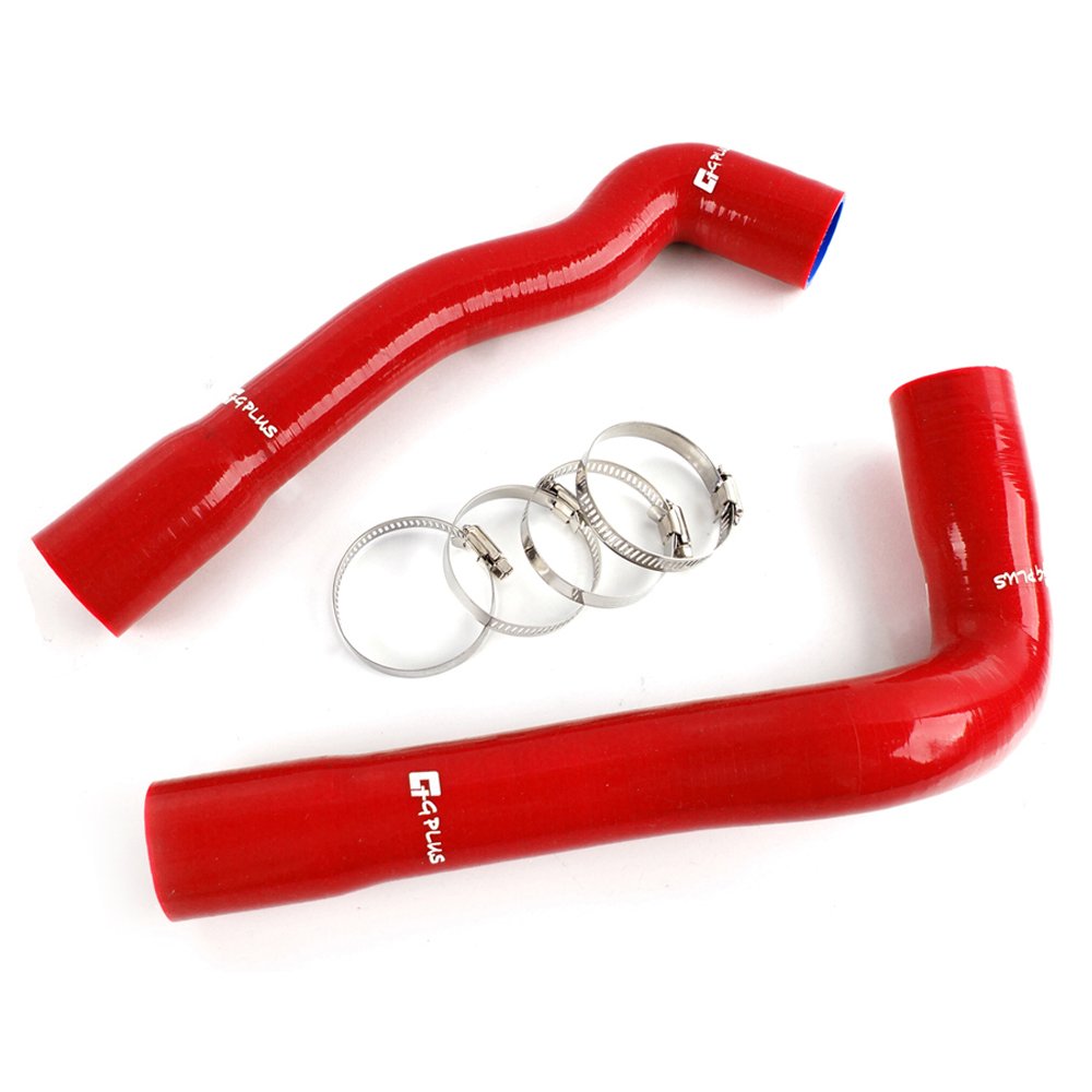 G-PLUS Silicone Radiator Coolant Pipe Hose Kit Clamps Compatible With 1992-1999 BMW E36 M3 / 325i/ 325is/ 325iX,Not Fit 328i M50B25,Red