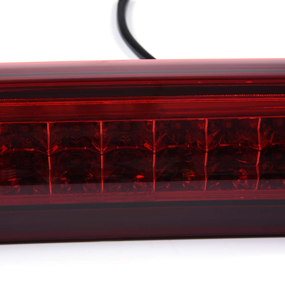 G-PLUS High Mount LED 3rd Brake Light Compatible with 2014 2015 2016 2017 2018 Chevy Silverado GMC Sierra Rear Tail Cargo Lamp Waterproof Chrome Housing Red Lens