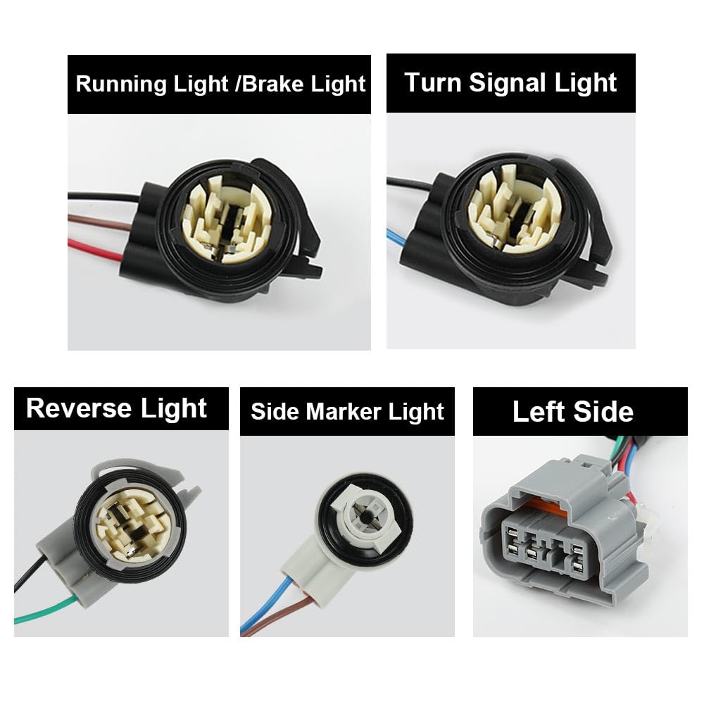 G-PLUS Tail Light Wiring Harness, Compatible with Chevy Silverado 1500 2500HD 3500 2003-2006/ Silverado 1500 1500HD 2500HD 3500 Classic 2007/ Silverado 1500HD 2005-2006 16531401 Rear Left