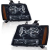 G-PLUS Headlights Assembly Compatible with Chevy Tahoe Subarban Avalanche 2007-2014 Set Pair Bumper Corner Headlamps Left & Right Smoky Lens Black Housing Amber Reflector,faros delanteros